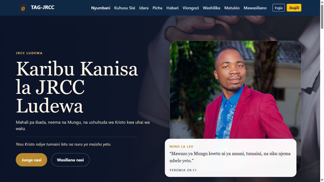 TAG-JRCC Ludewa Church Website & Member Platform